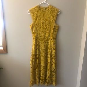 ASOS Yellow Lace Midi Dress